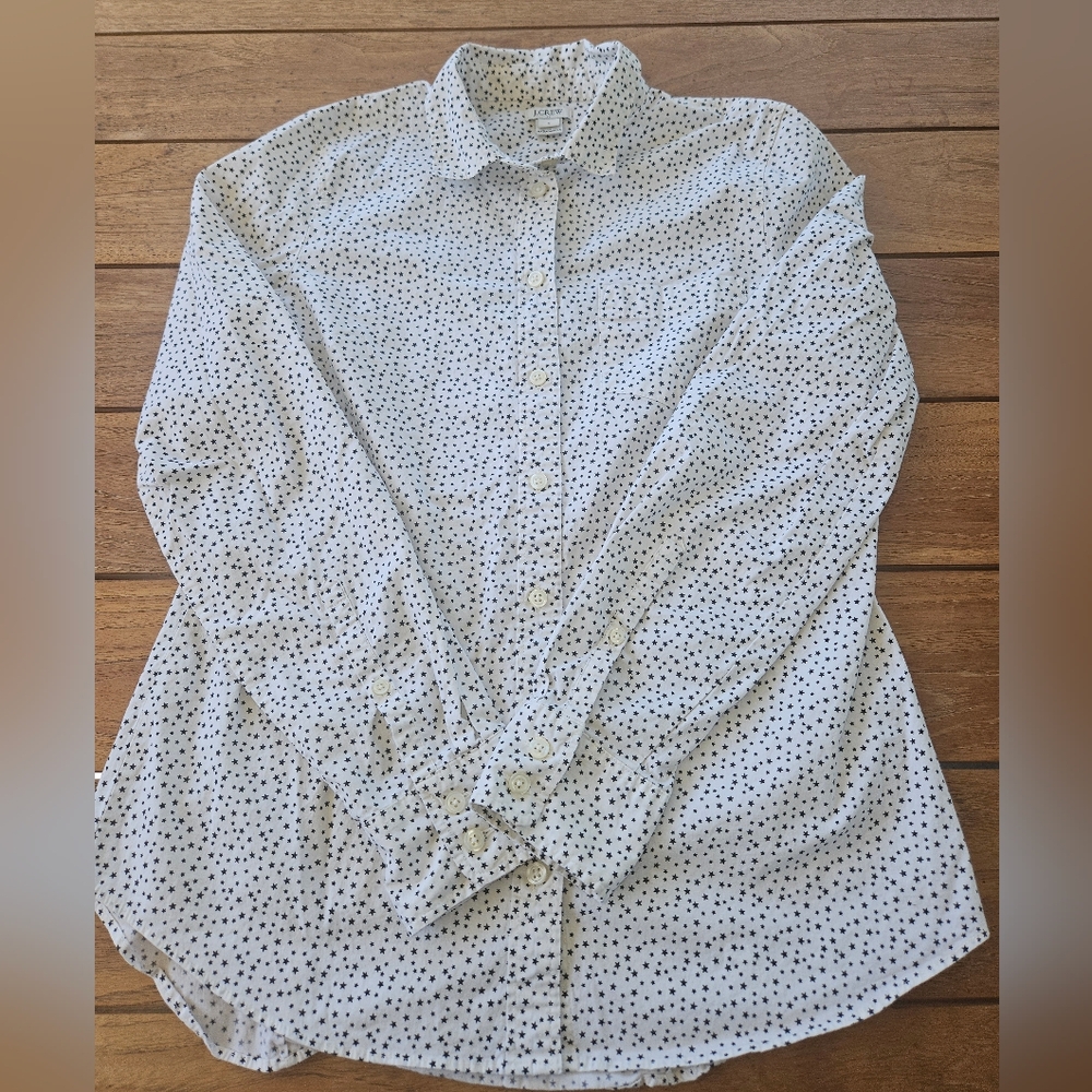 JCrew Button-up Shirt With Star Print. Size S